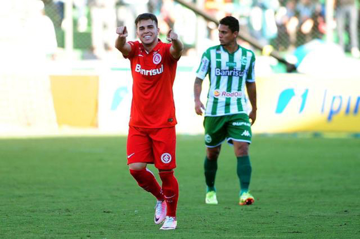 Andrigo marcou o único gol da partida de ida, da decisão do Gauchão 2016, contra o Juventude. Foto: Diogo Salaberry/Agência RBS. 