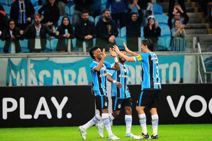 Bruno Cortez anotou o gol do Grêmio diante do Bahia, nos minutos finais da partida. Foto: André Ávila/Agência RBS 