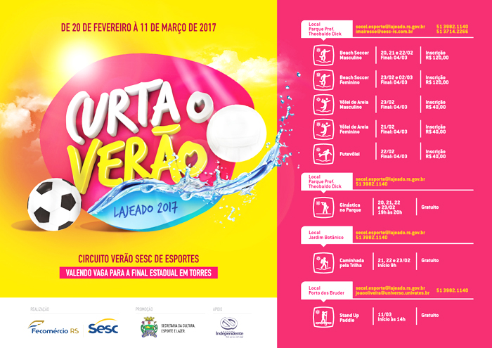 Verão, com mais esporte. Participe!