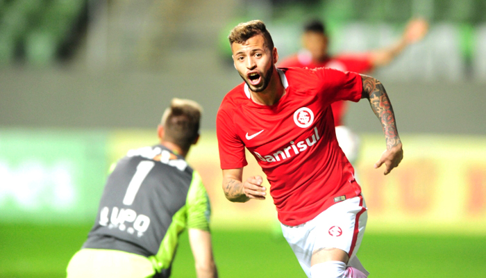 Nico López saiu do banco de reservas, após lesão de Pottker e abriu o placar para o Inter no empate com o América-MG. Foto: Ricardo Duarte/Inter/Divulgação 