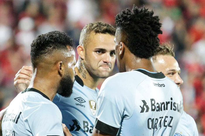 Luan marcou o único gol do jogo, no embate contra o Flamengo. Foto: Rudy Trindade/Frame Photo/Gazeta Press 