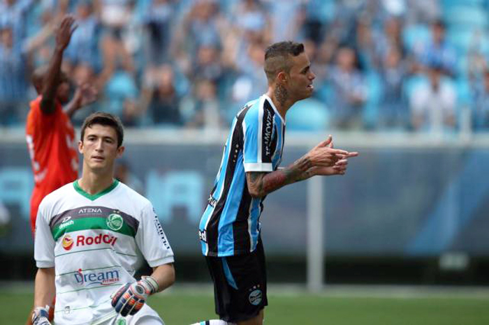 Luan abriu o placar diante do Juventude, no escore que garantiu seu time na final do Gauchão 2015. Foto: Diego Vara/Agência RBS. 