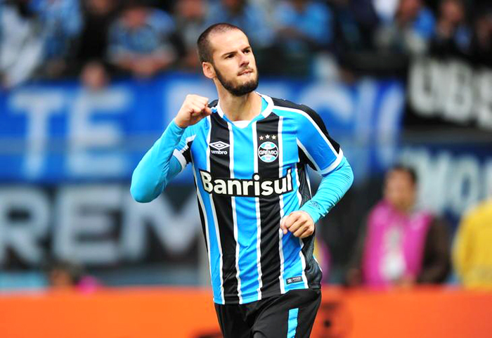 Fred marcou o gol da vitória do Grêmio diante do Flamengo. Foto: Fernando Gomes/Agência RBS. 