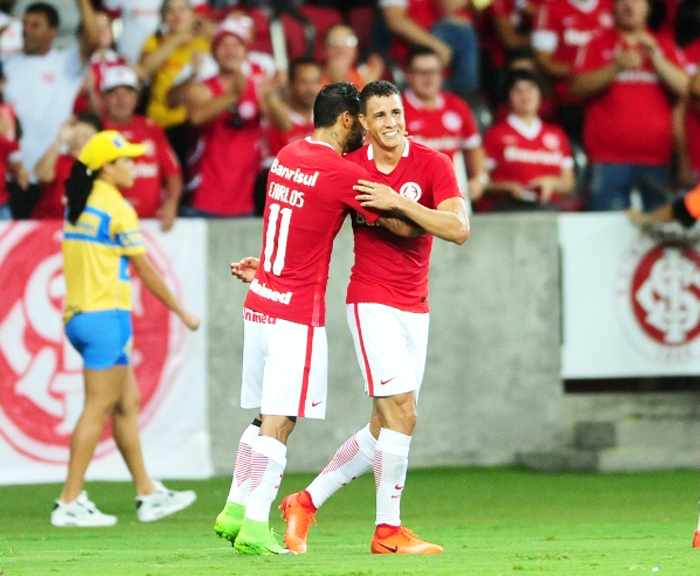 Roberson marcou seu primeiro gol com a camisa do Inter, na vitória contra o Brasil-Pel. Foto: Ricardo Duarte/Inter/Divulgação 