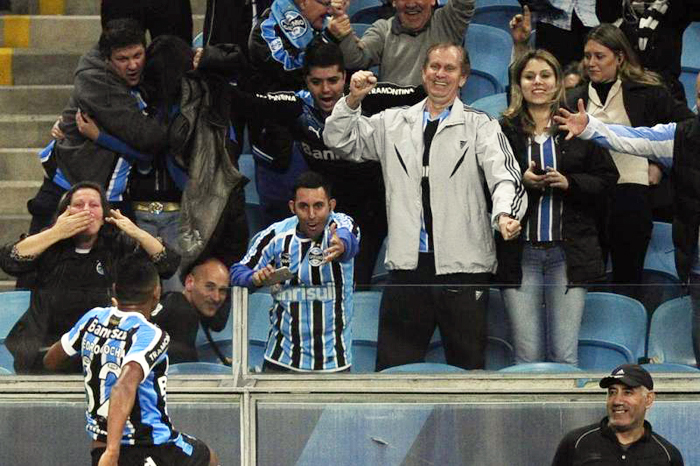 Pedro Rocha abriu o placar para o Grêmio aos 44 minutos do primeiro tempo. Foto: Diego Vara/Agência RBS. 